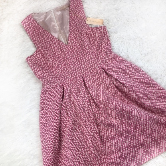 Anthropologie Dresses & Skirts - NWT ANTHRO Hutch Jacquard Pink Fit & Flare Dress